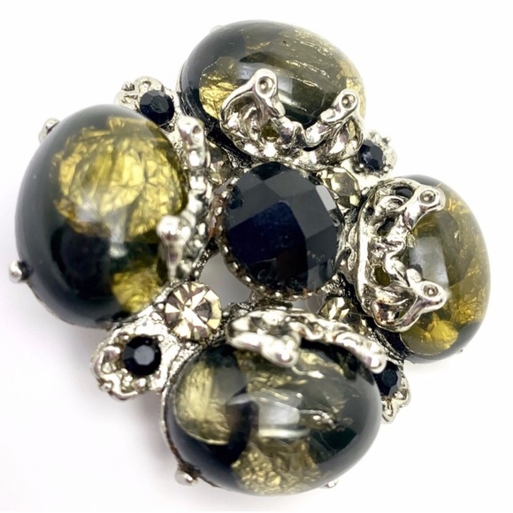 NWT GORGEOUS DRAMATIC VINTAGE STYLE BROOCH PIN - Picture 3 of 5